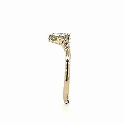 The Ice Hex- .75 ct Ice Diamond & 14k yellow gold