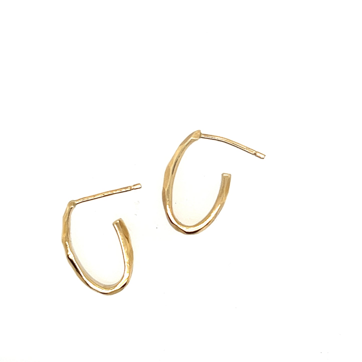 Facet Link Studs- 14k Yellow Gold