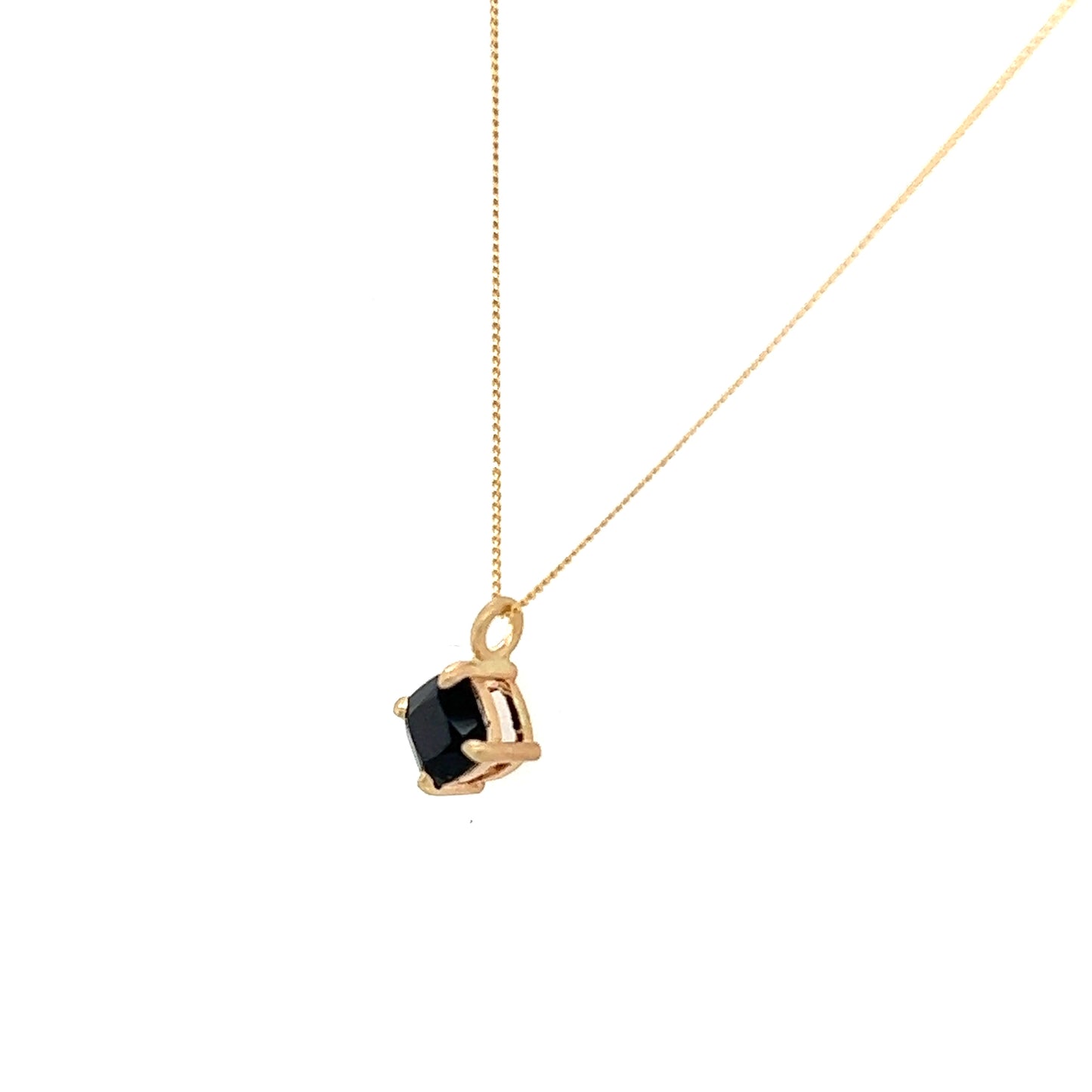 Simple Solitaire Necklace-Black Spinel