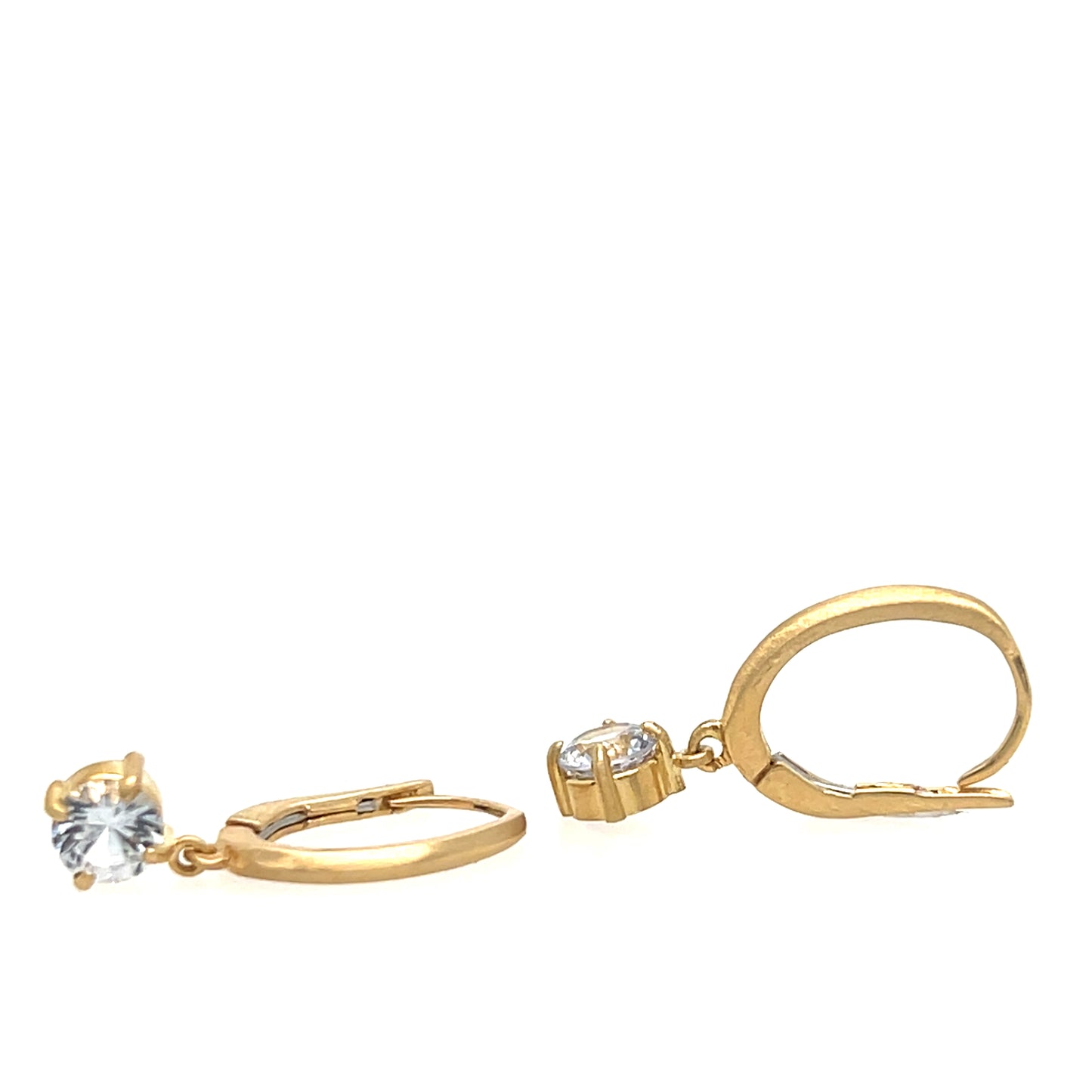 Snow Drops- White Sapphires & 14k yellow gold