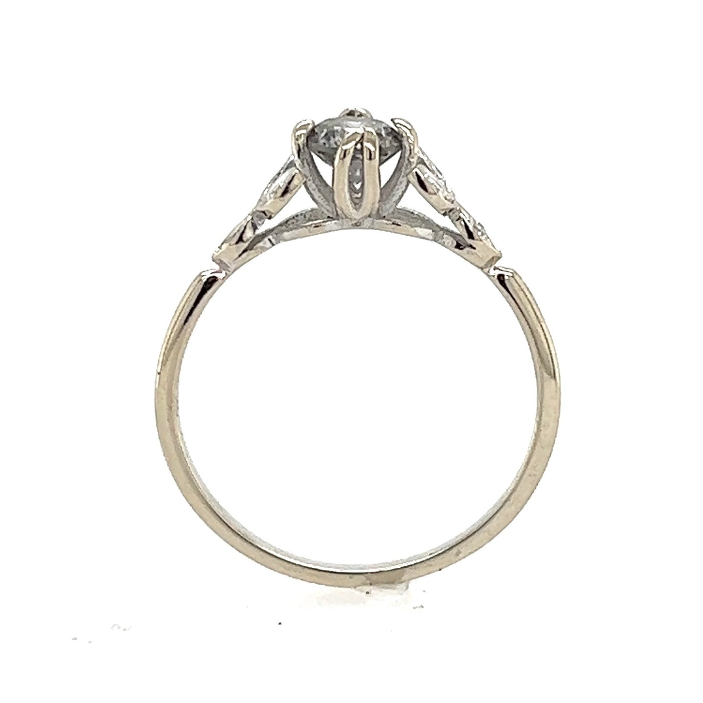 The Dainty Petal- Salt & Pepper Diamond & 14k white gold