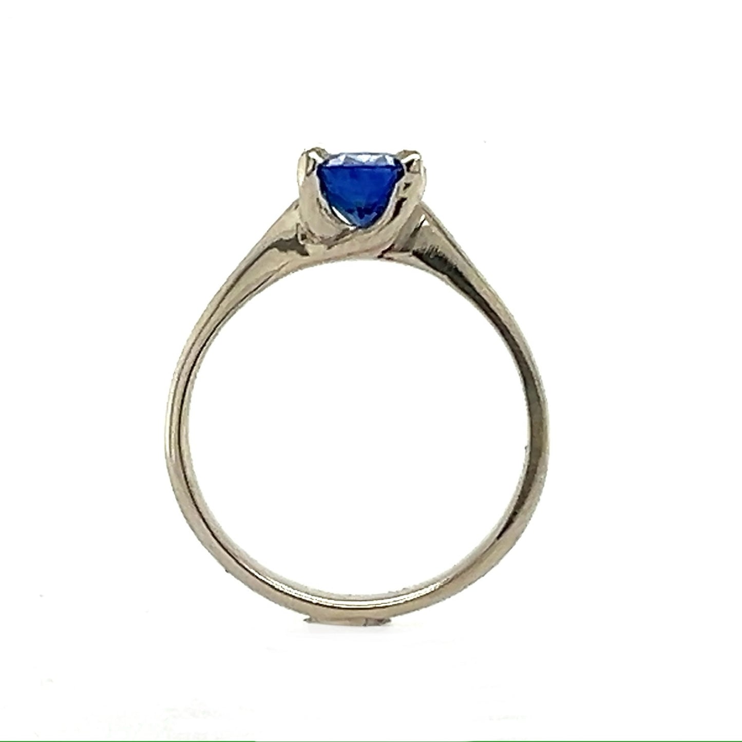 The Woven Tapered Solitaire- Ceylon Blue Sapphire & 14k White Gold