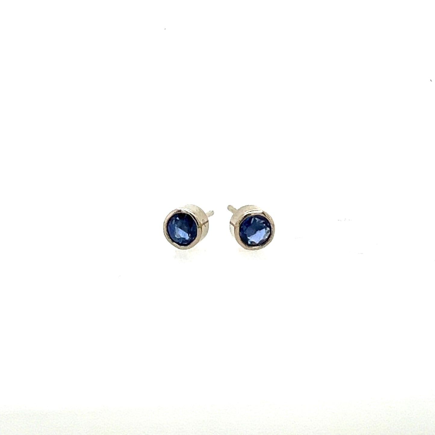 Tube studs- 14k White Gold & Various Gemstones