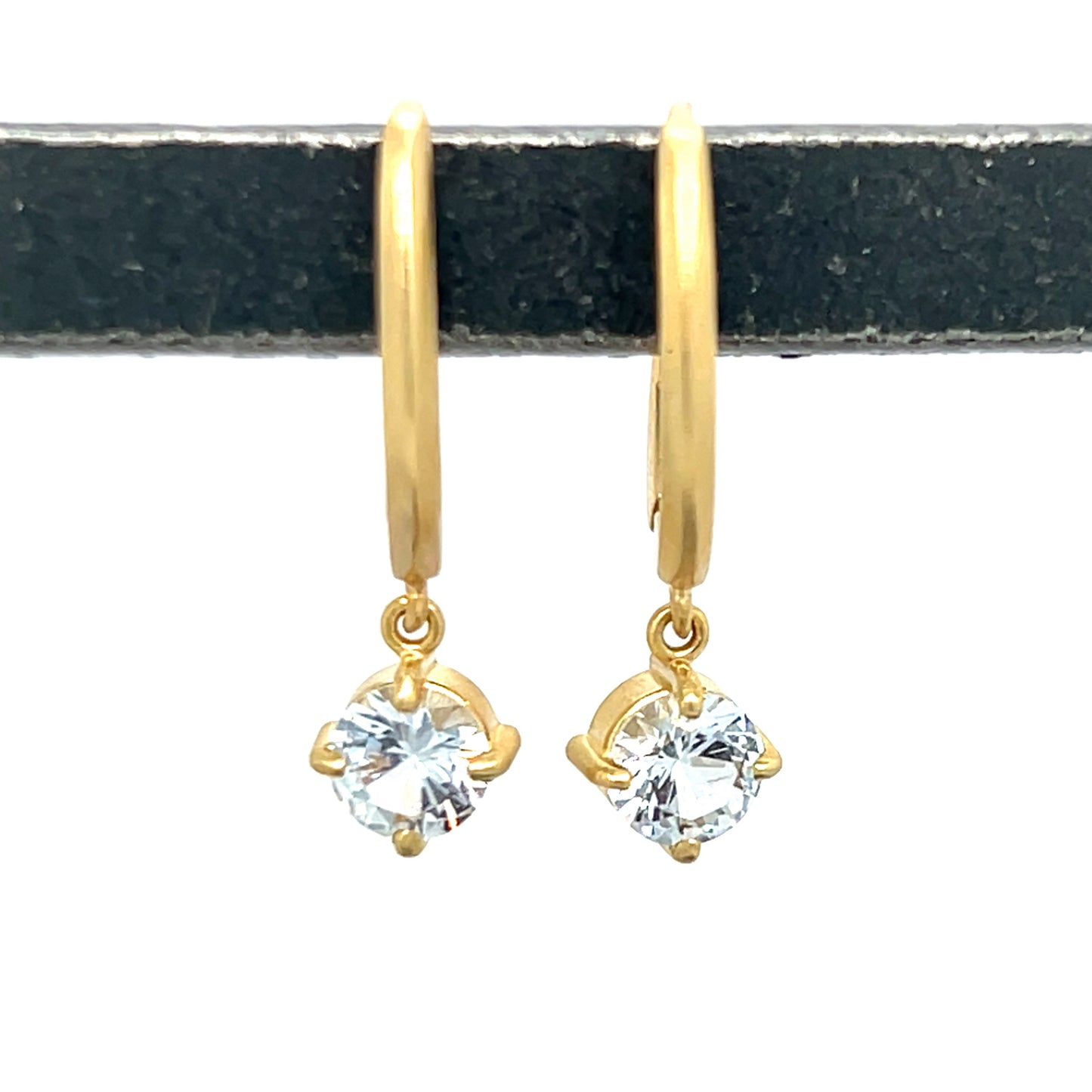 Snow Drops- White Sapphires & 14k yellow gold