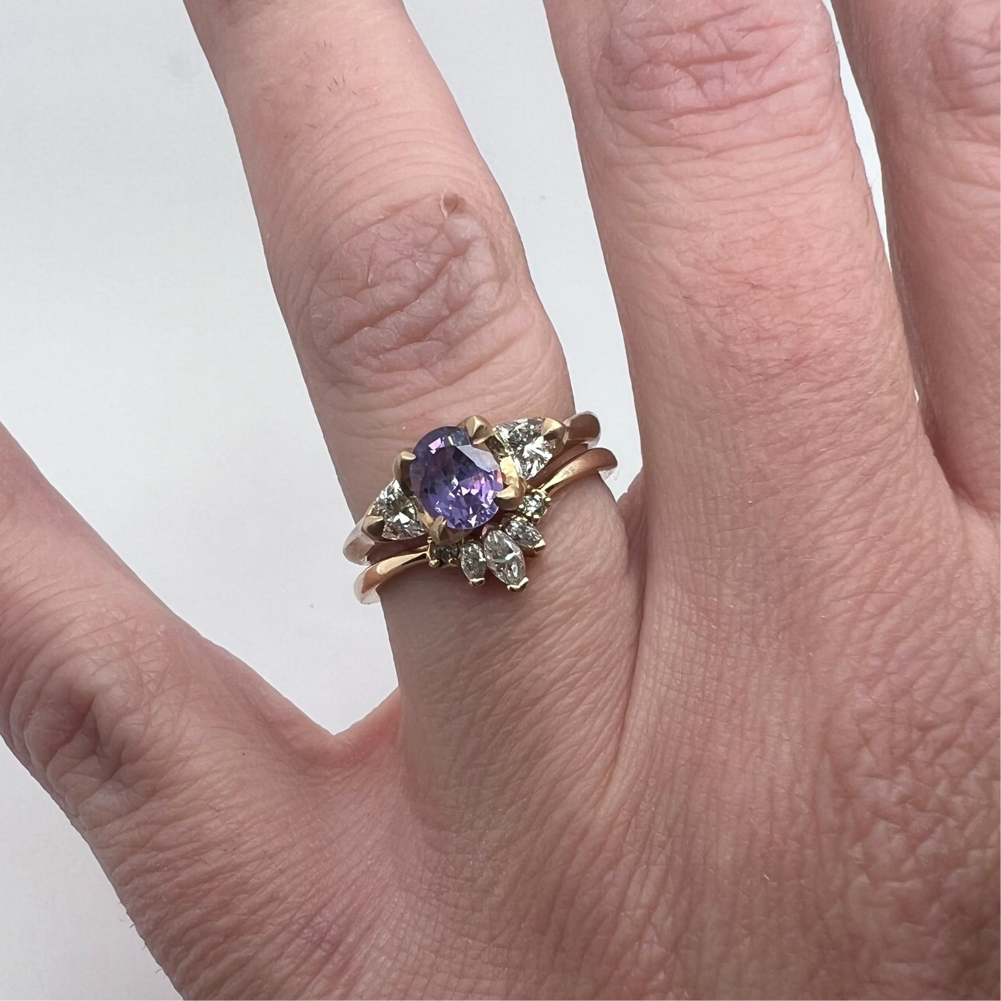 Marquise Tiara Band- Diamonds & 14k Yellow Gold