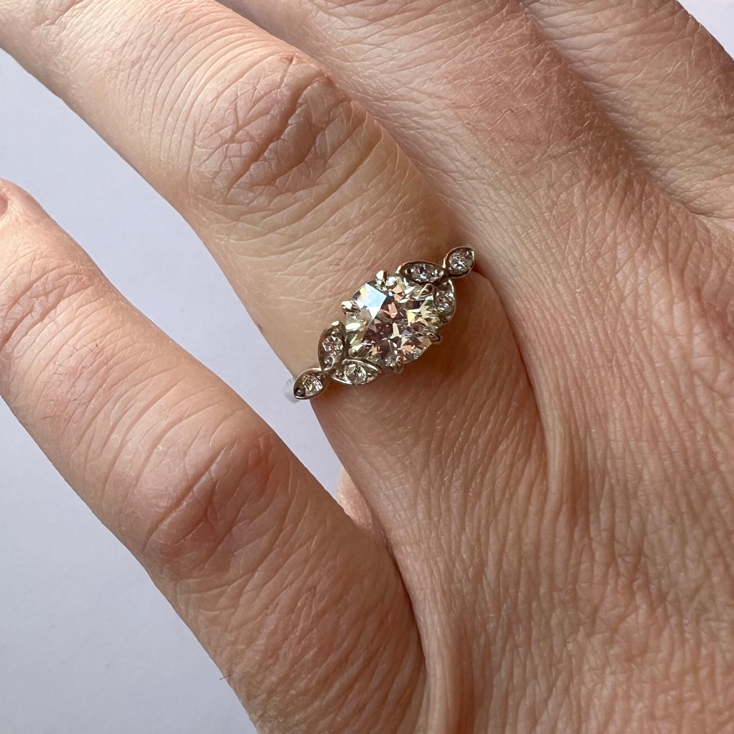 The Petal- 1.1ct Old European Diamond & 14k white gold