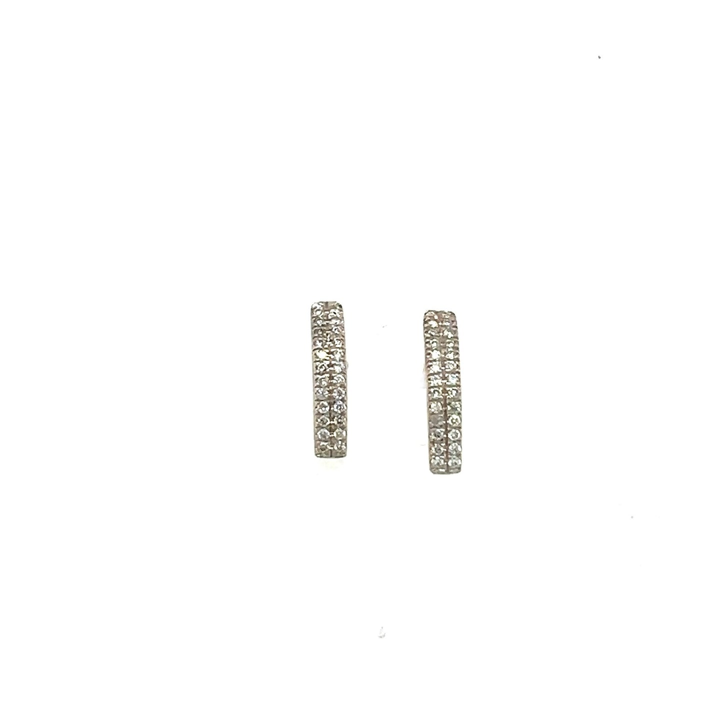 Pave Tuck Studs- Diamonds & 14k White Gold