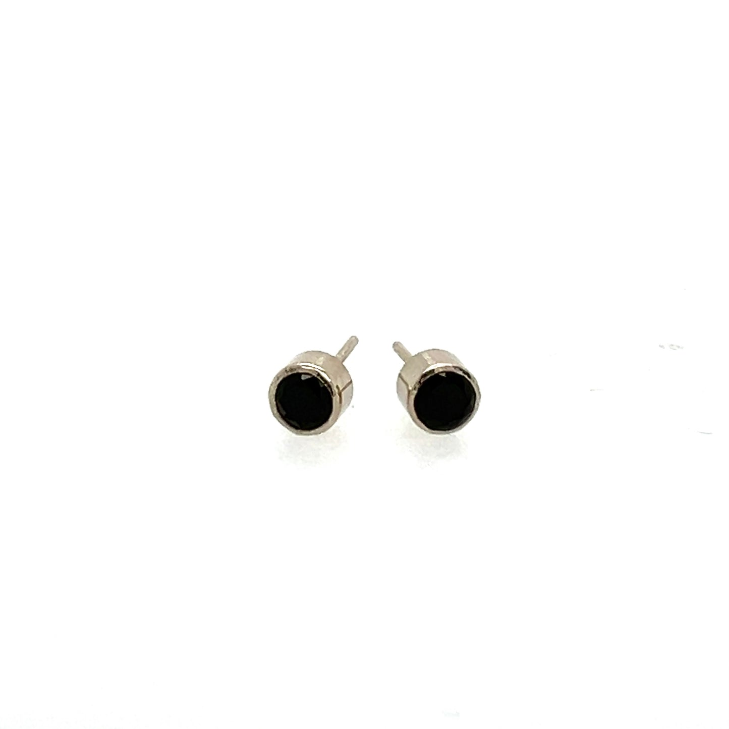 Tube studs- 14k White Gold & Various Gemstones