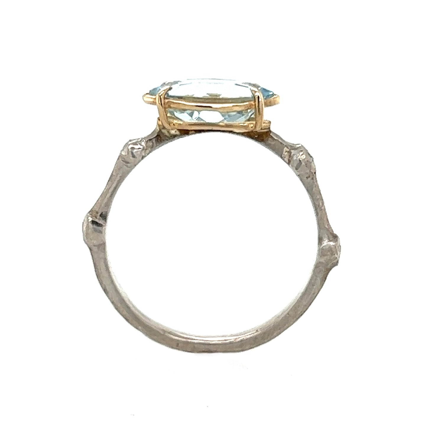 The Libby Marquise- Aquamarine, 14k yellow & sterling silver