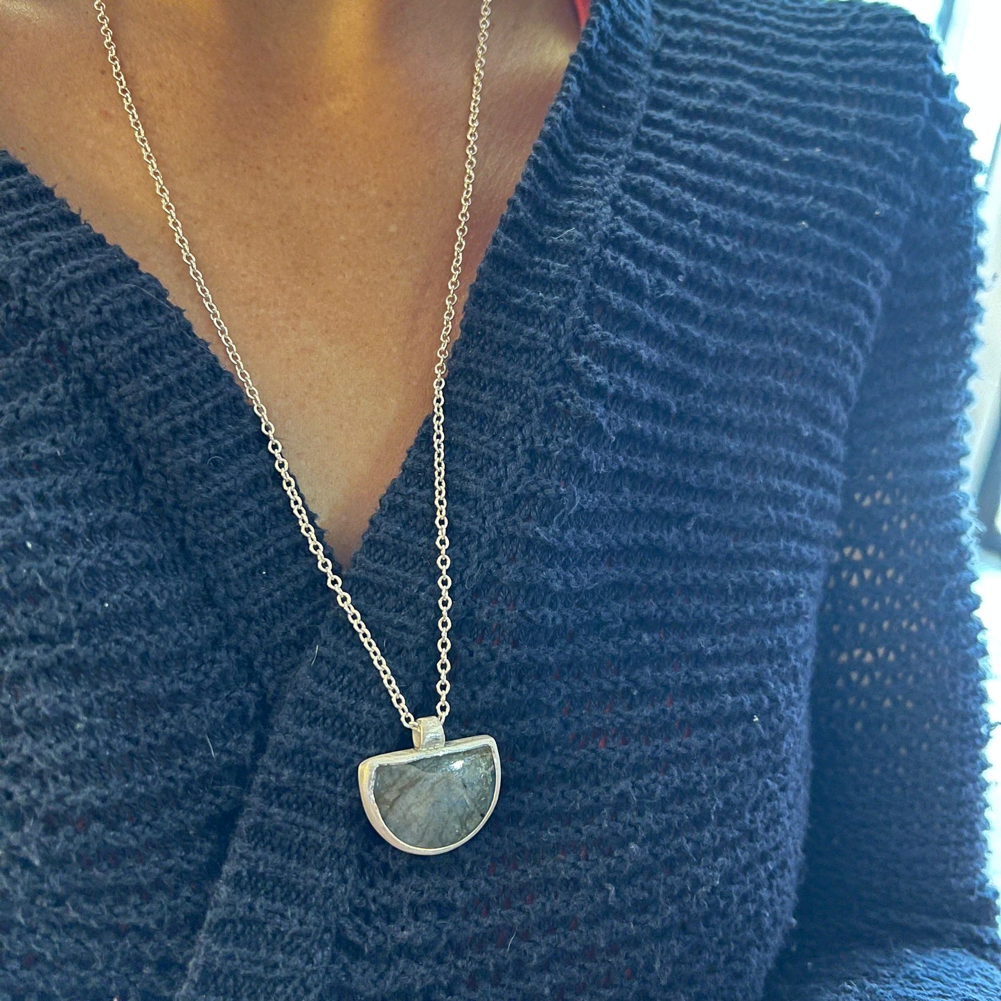Labradorite Half Moon Necklace