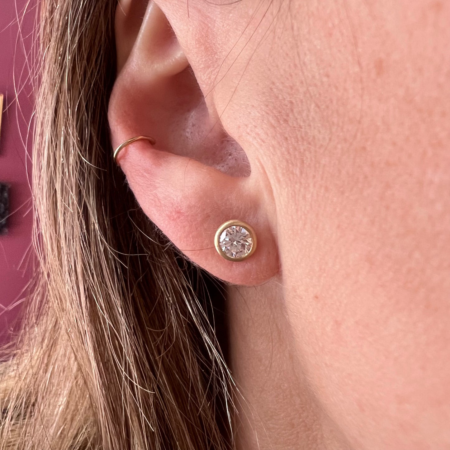 Cocktail Studs- 1.3 tcw LAB Diamonds & 14k Yellow Gold