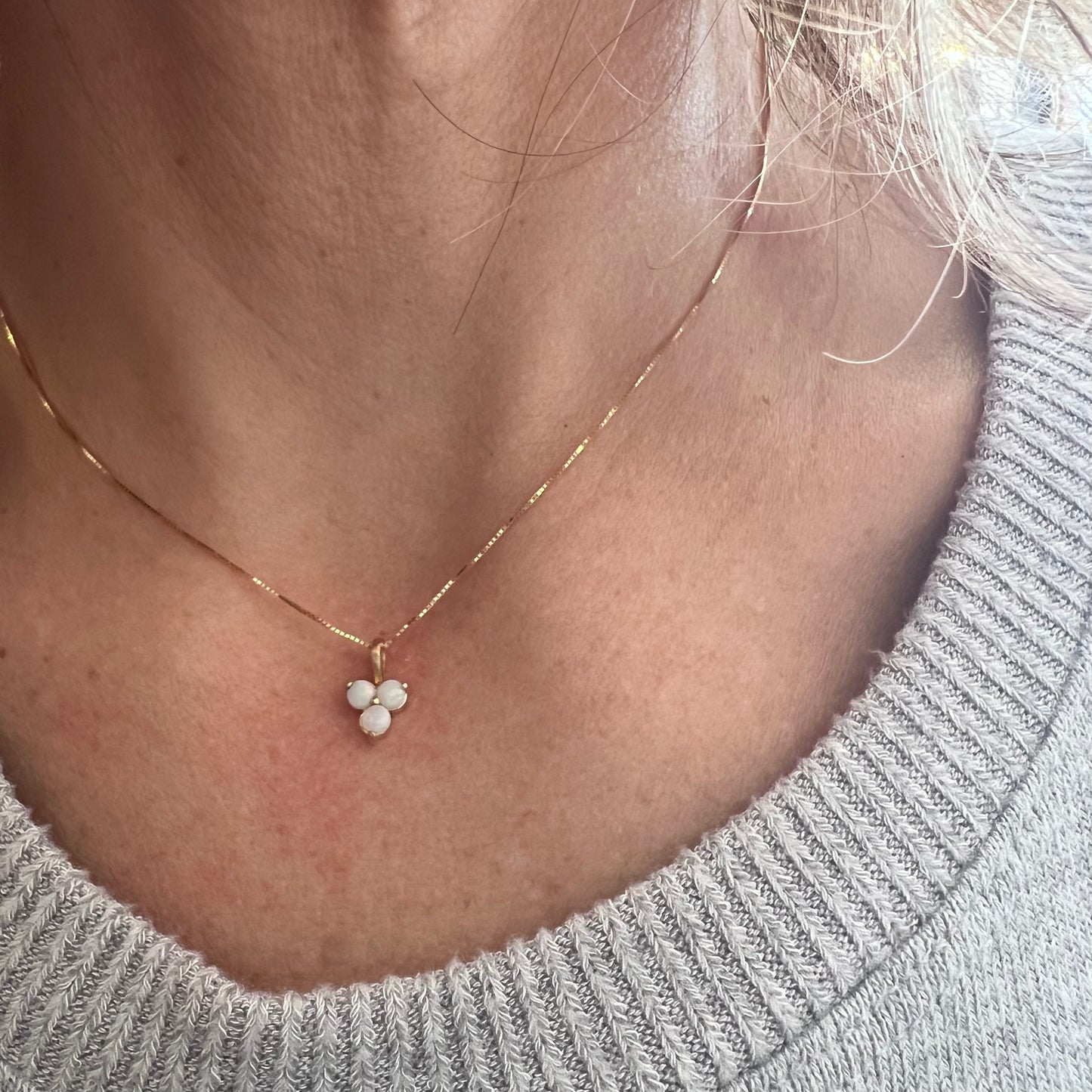 Opal Thrice Necklace- Opal & Yellow Gold