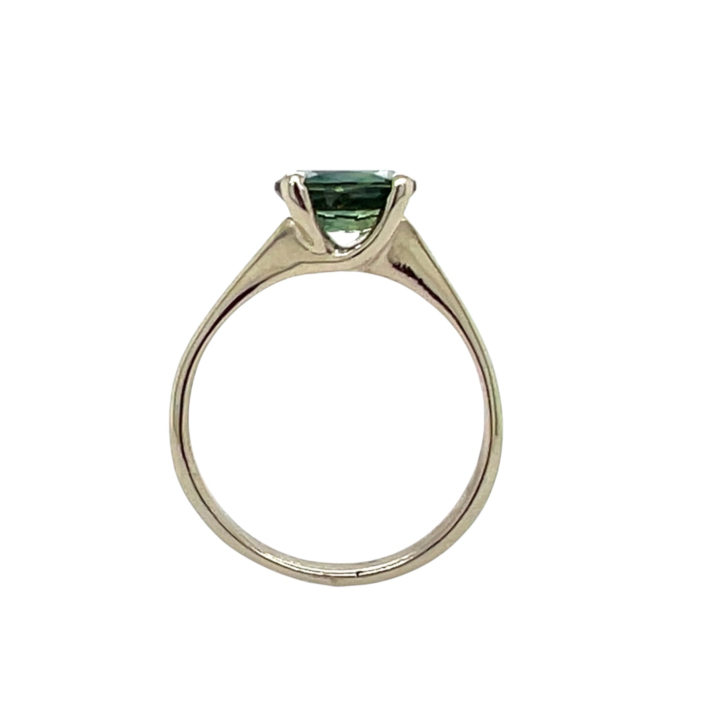 The Woven Tapered Solitaire- Australian Sapphire & 14k White Gold