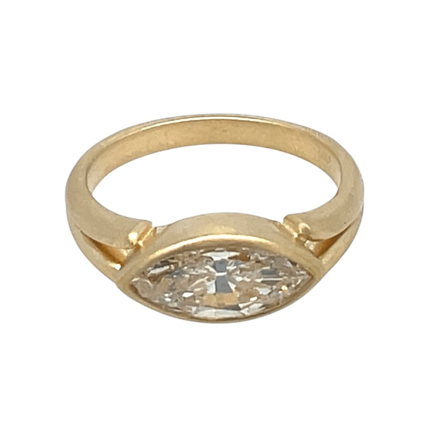 The East West Marquise Split- 1.43ct reclaimed diamond & 14k yellow gold