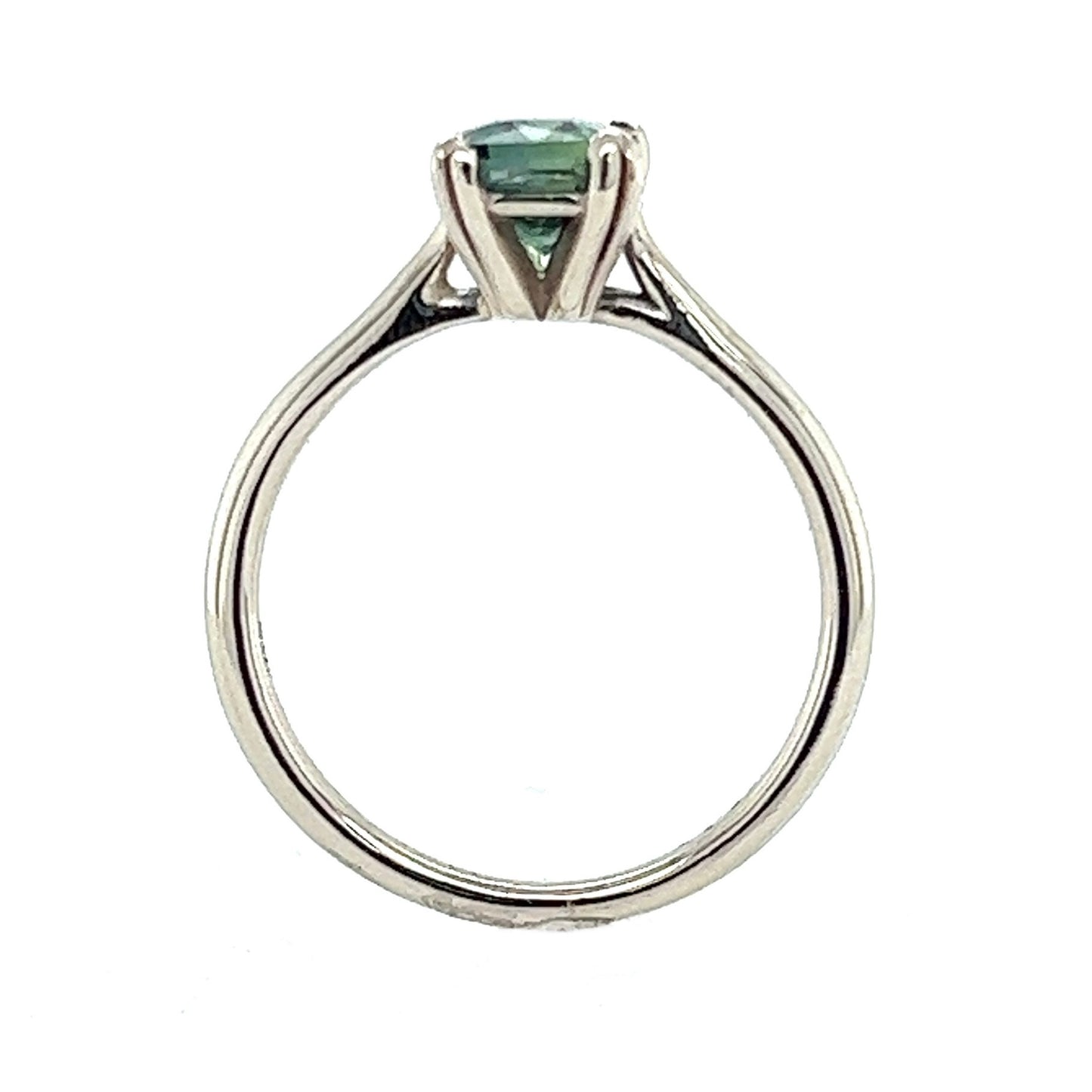 The Dainty Double- Radiant Cut Teal Sapphire & 14k White Gold