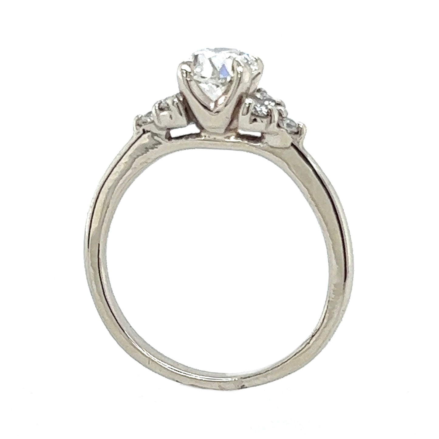 The Thrice -1ct Funky Old Euro Cut Diamond & 14k White Gold