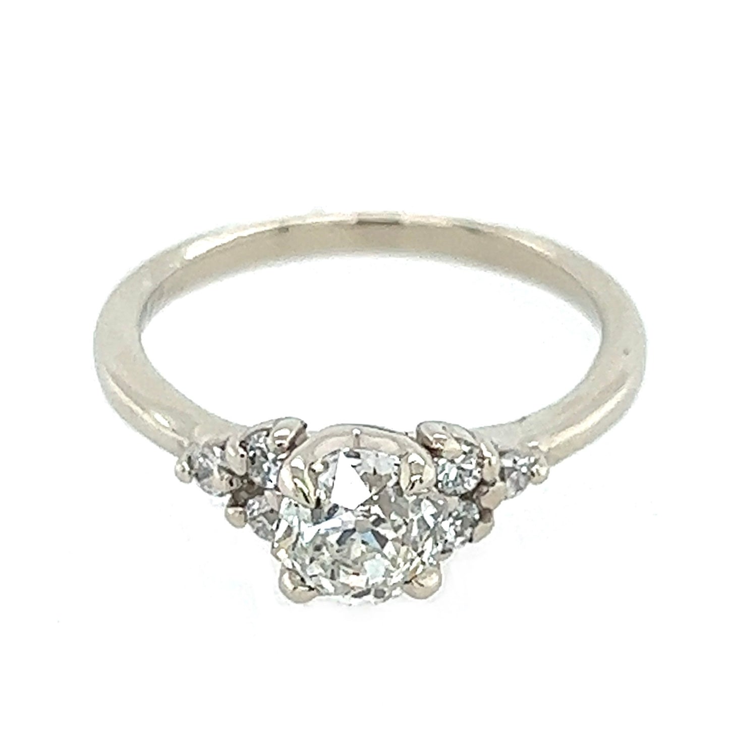 The Thrice -1ct Funky Old Euro Cut Diamond & 14k White Gold