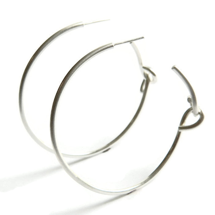 forget-me-knot large plain hoops - e. scott originals