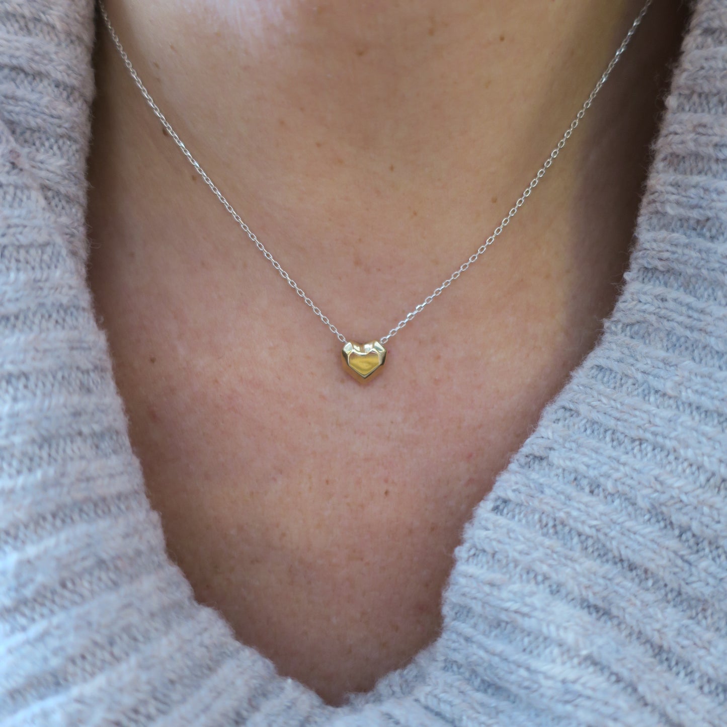 faceted heart necklace