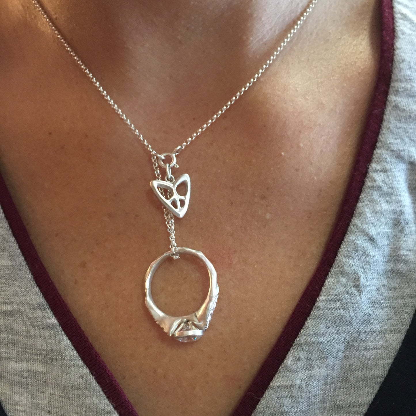 Ring Keeper Necklace- Peace & Love