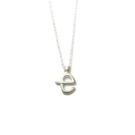 e - handwritten letter necklace