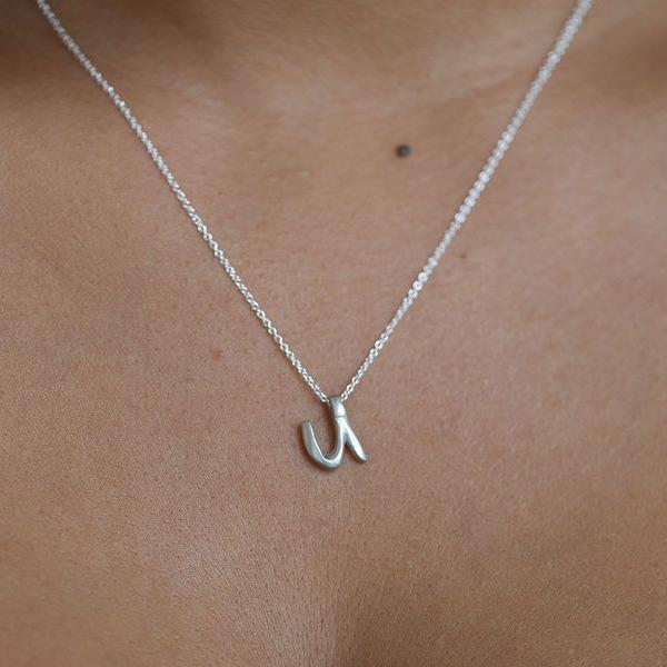 U - handwritten letter necklace