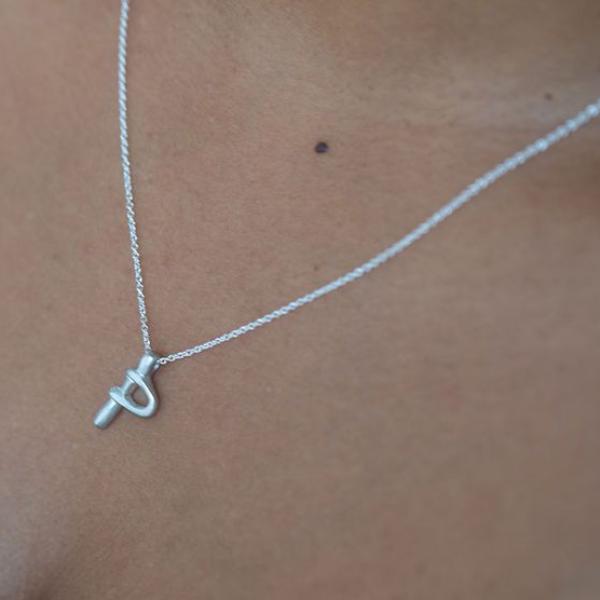 P - handwritten letter necklace