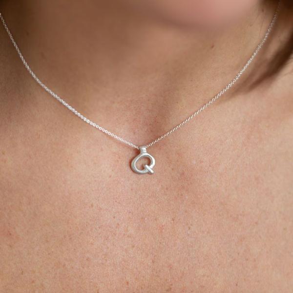 Q - handwritten letter necklace