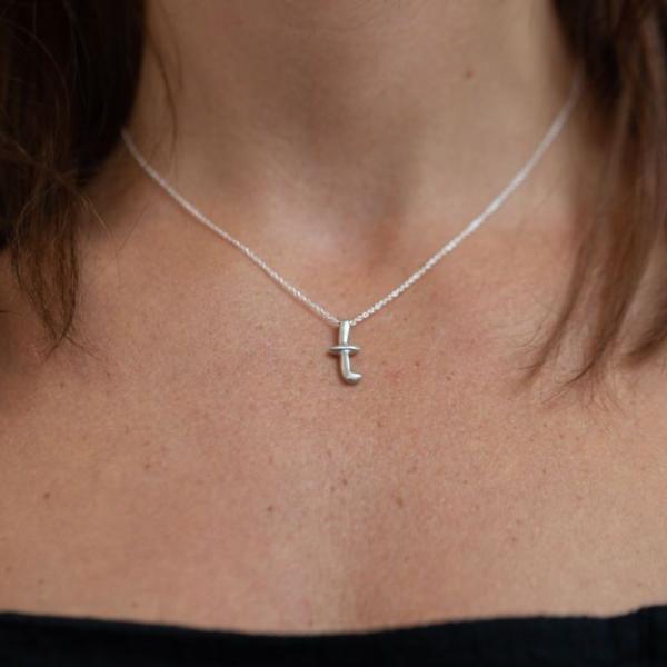 T - handwritten letter necklace