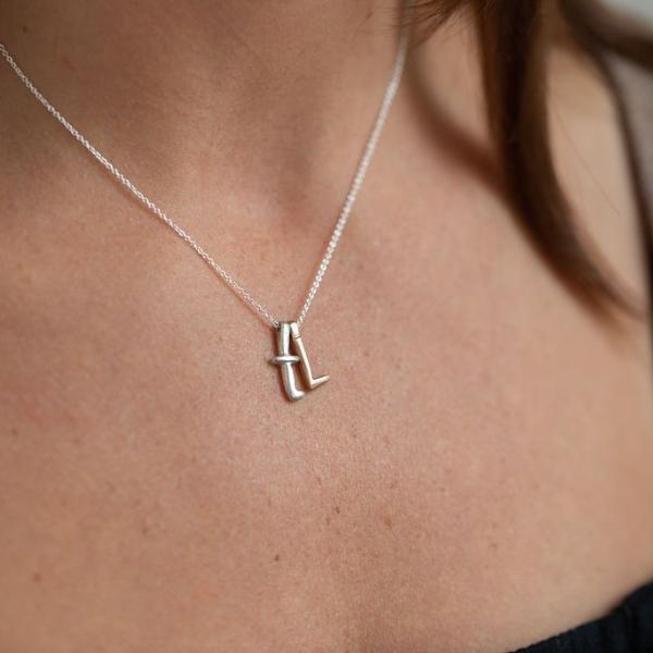 T - handwritten letter necklace