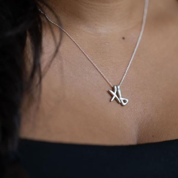 b - handwritten letter necklace