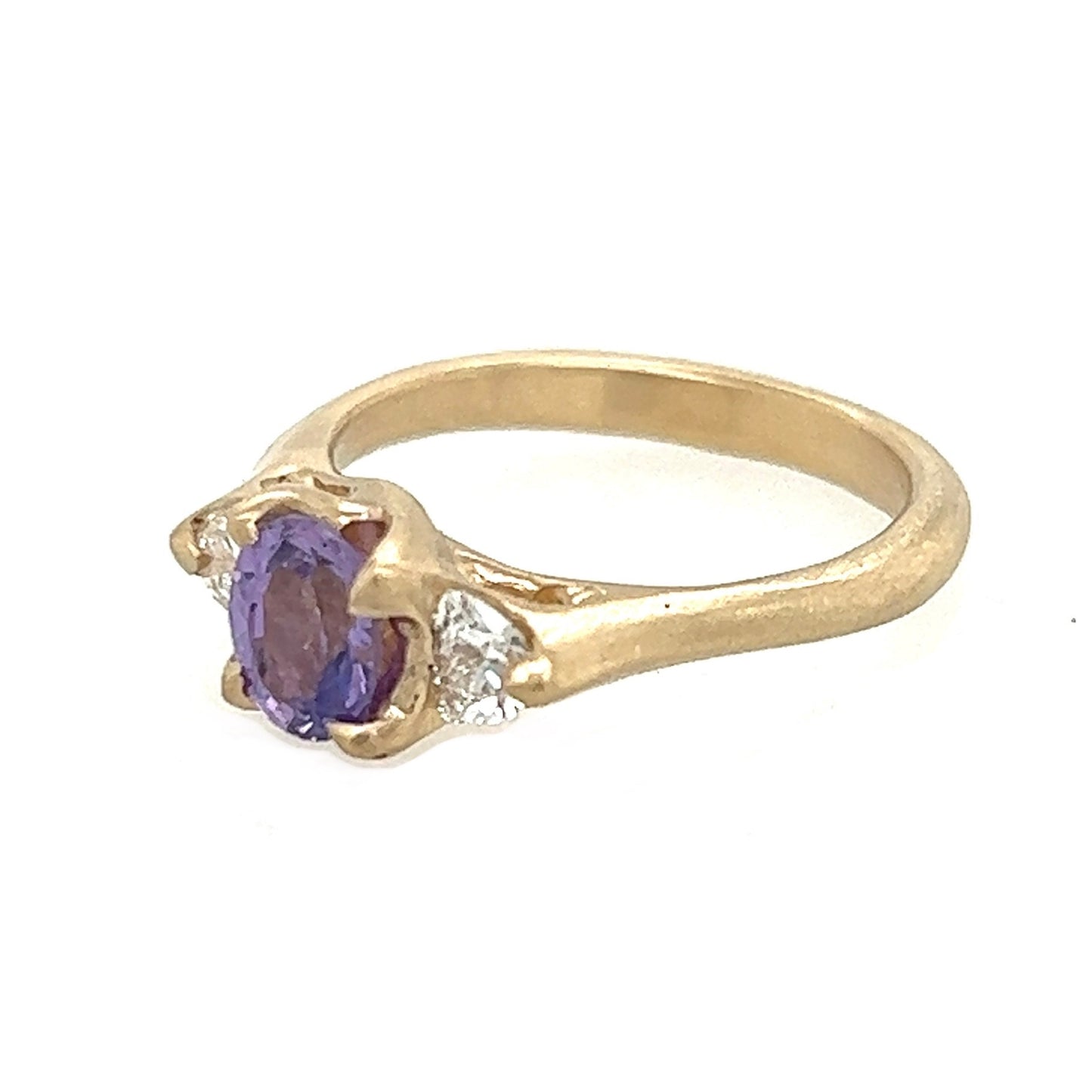 The Woven 3 Stone- Purple Sapphire & LAB diamonds