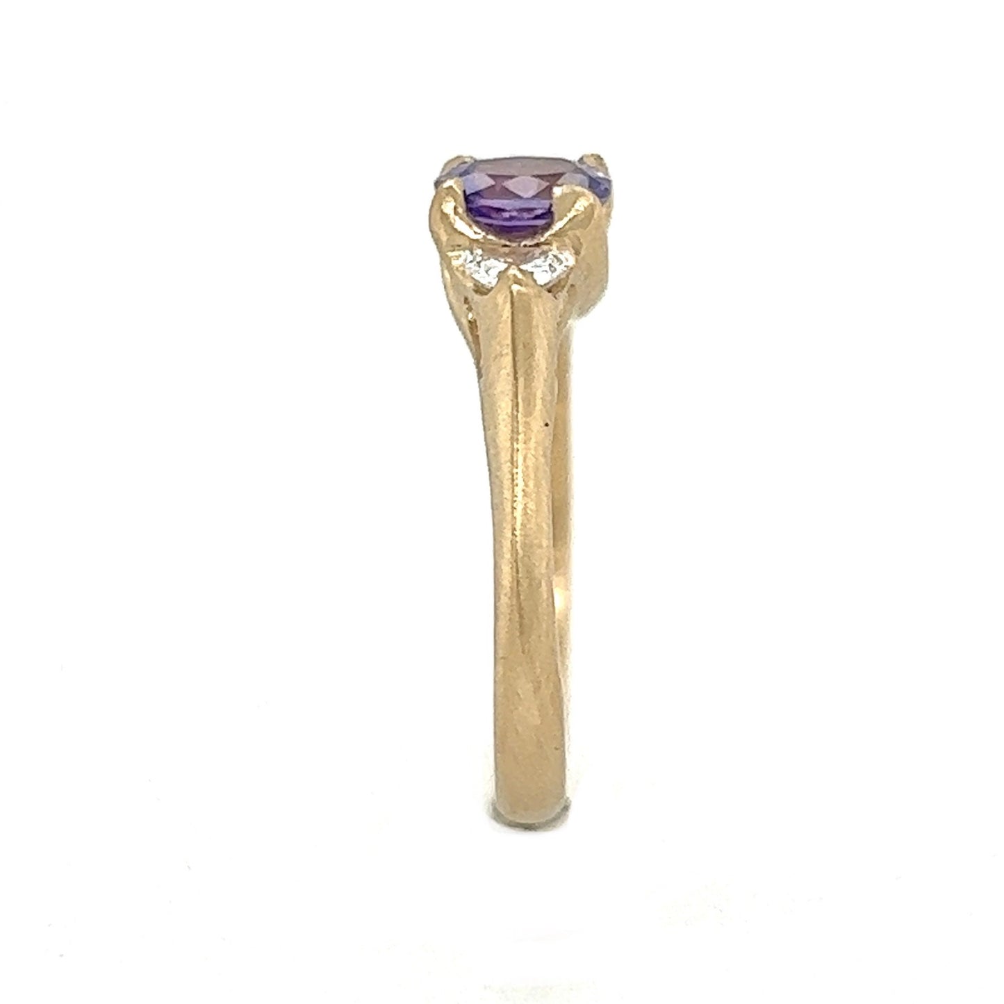 The Woven 3 Stone- Purple Sapphire & LAB diamonds