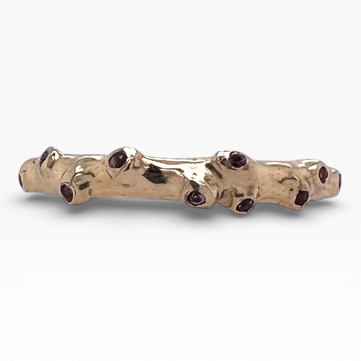 Coral Band- Dark Pink Sapphires & 14k Yellow Gold