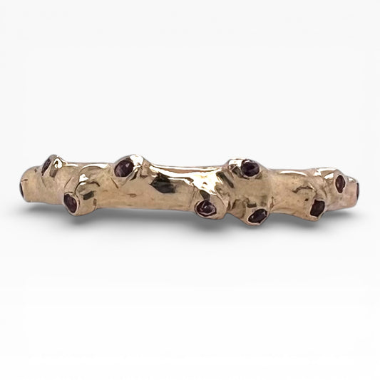 Coral Band- Dark Pink Sapphires & 14k Yellow Gold