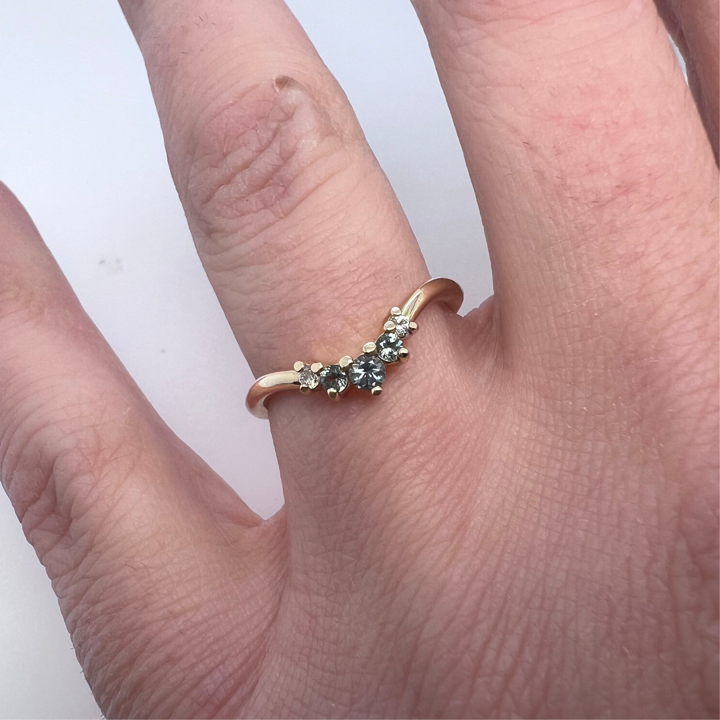 Tiara Band- Montana Sapphires, Diamonds & 14k Yellow Gold