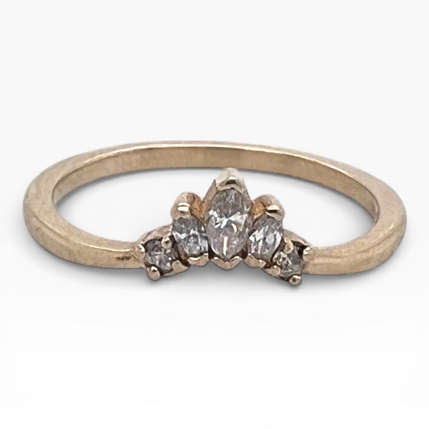Marquise Tiara Band- Diamonds & 14k Yellow Gold