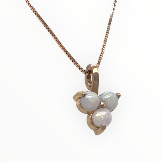 Opal Thrice Necklace- Opal & Yellow Gold