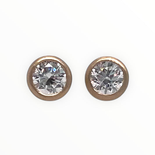 Cocktail Studs- 1.3 tcw LAB Diamonds & 14k Yellow Gold