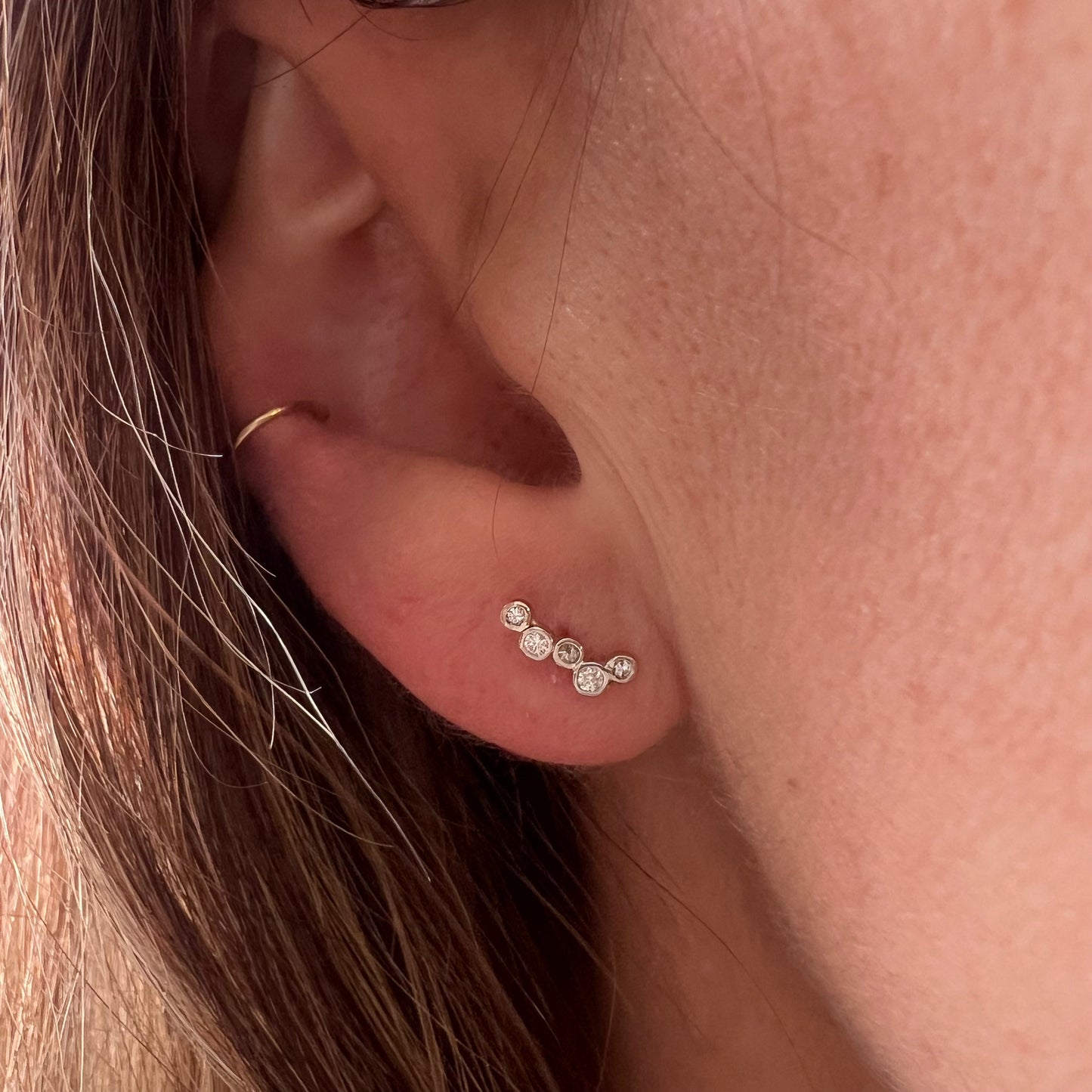 Sprinkle Studs- Old Mine Diamonds & 14k White Gold