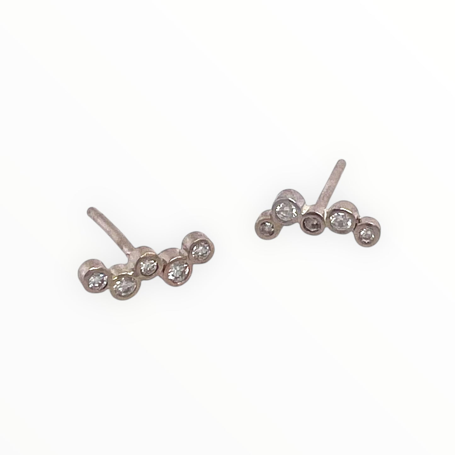 Sprinkle Studs- Old Mine Diamonds & 14k White Gold
