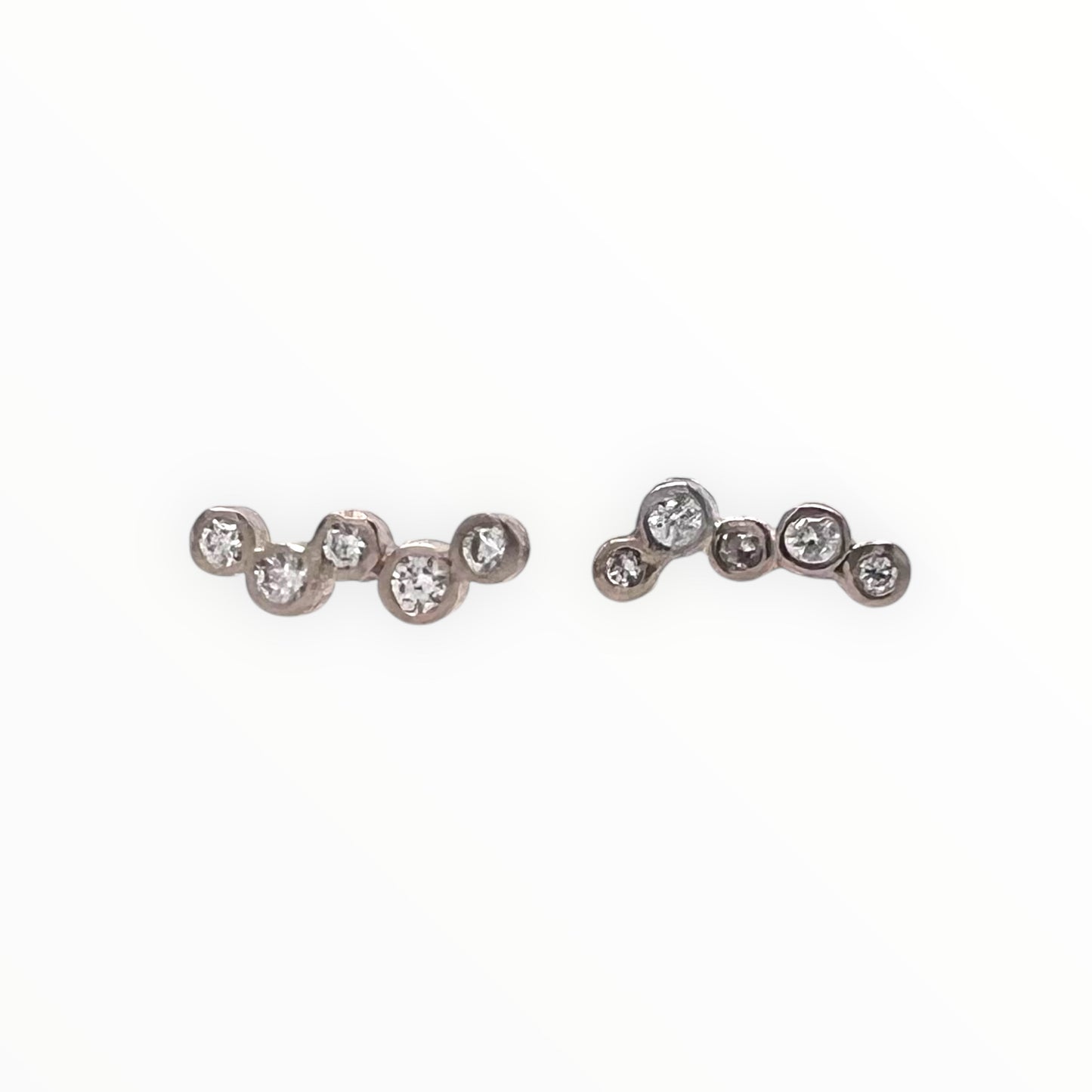 Sprinkle Studs- Old Mine Diamonds & 14k White Gold
