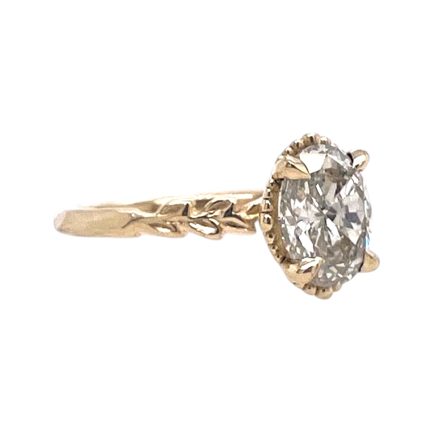 The Garden- 1.2ct Oval reclaimed diamond & 14k yellow gold