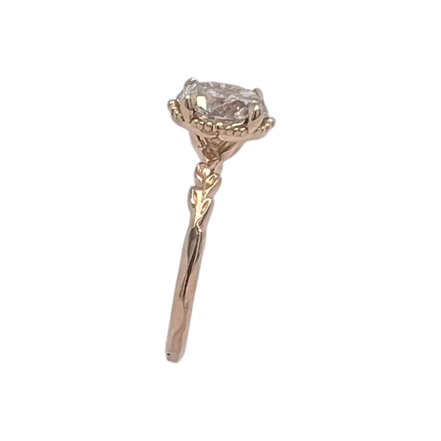 The Garden- 1.2ct Oval reclaimed diamond & 14k yellow gold