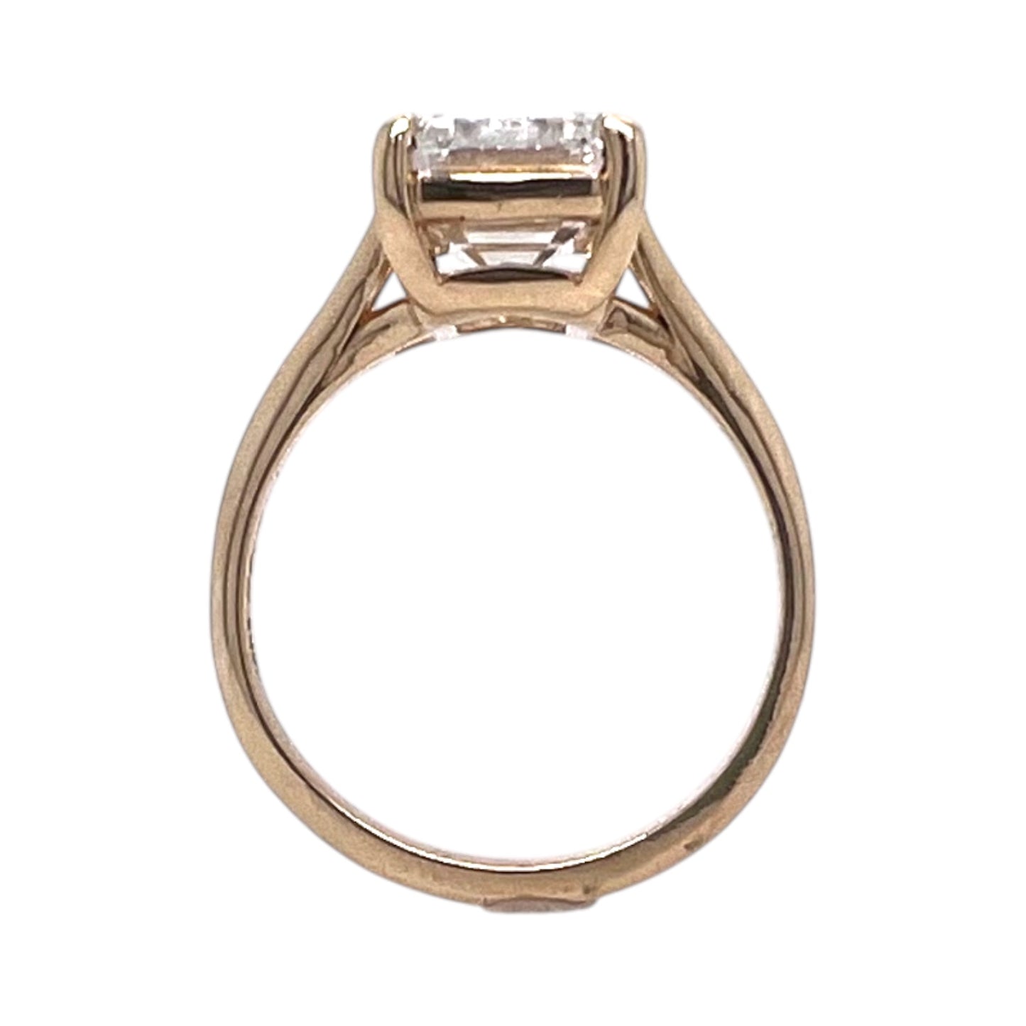 Split Shank Sparkler- 3.98ct Lab diamond & 14k Yellow Gold