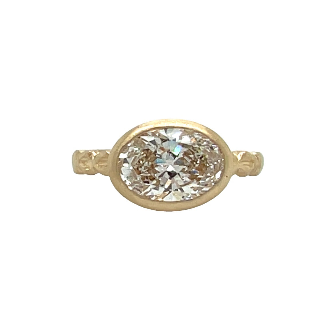 The Fancy-2.01ct Oval LAB diamond & 14k yellow gold