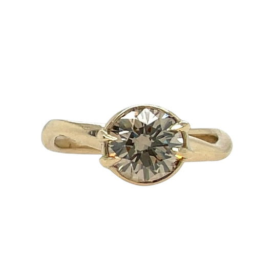 The Champagne Waves- 1.06ct Champagne Diamond & 14k Yellow Gold