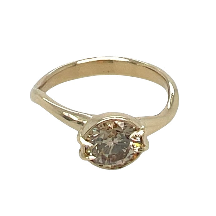 The Champagne Waves- 1.06ct Champagne Diamond & 14k Yellow Gold