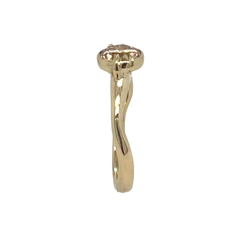 The Champagne Waves- 1.06ct Champagne Diamond & 14k Yellow Gold