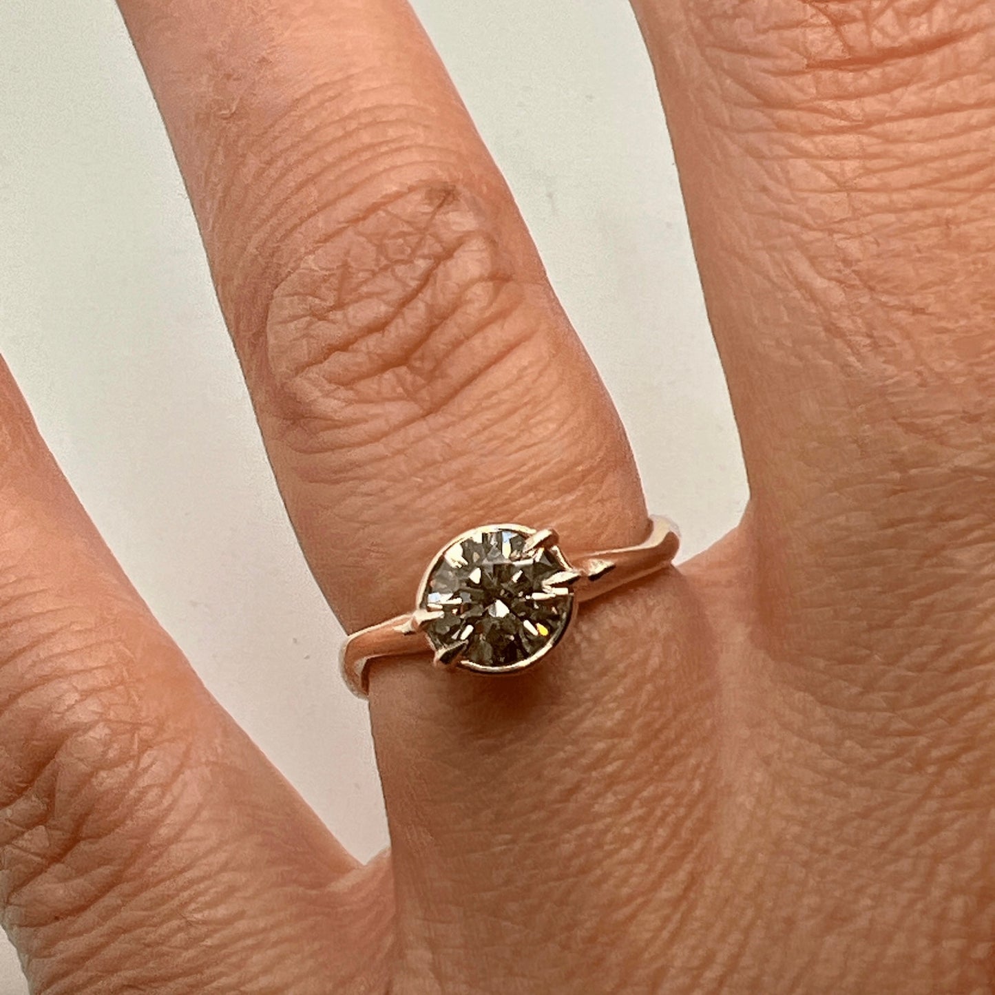 The Champagne Waves- 1.06ct Champagne Diamond & 14k Yellow Gold